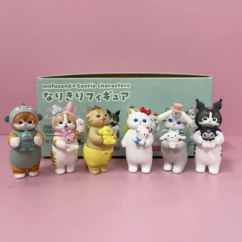 Оригинальные куклы Kuromi Cinnamoroll, игрушки, Акула, кошка, шарнирные настольные украшения, аниме кавайная Милая креативная коробка, игрушка в подарок