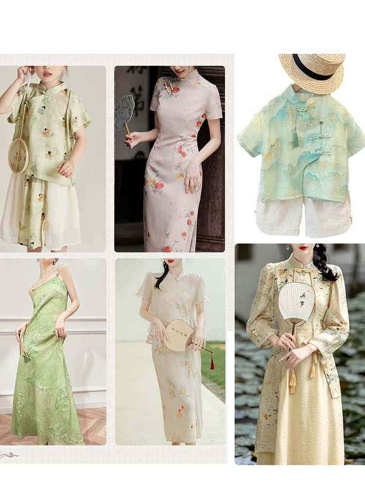 Летнее льняное платье-топ в китайском стиле 150x50 см