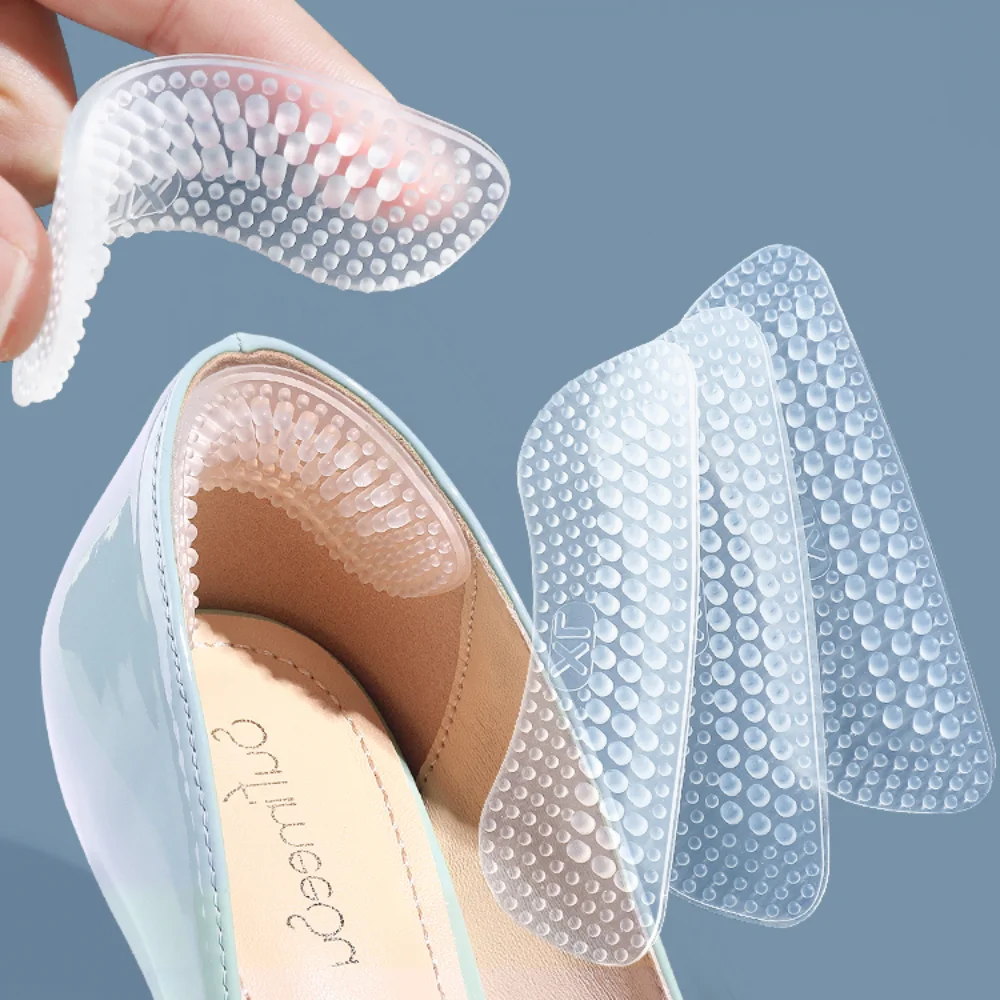 Upgrade Silicone Heel Stickers Heels Grips for Women Men Anti Slip Heel Cushions Non-Slip Inserts Pads Foot Heel Care Protector