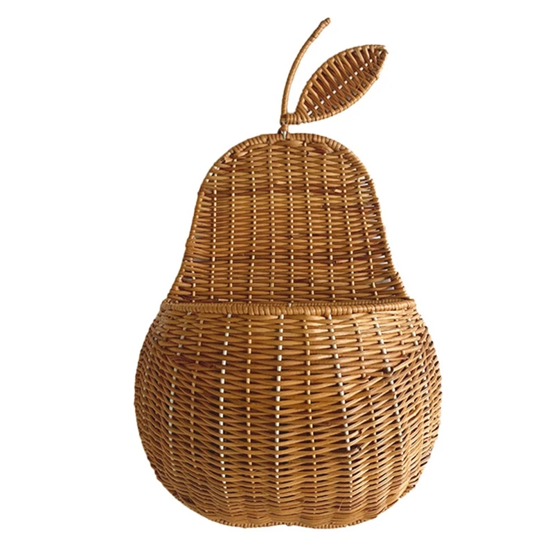 

Rattan Shape Storage Basket Handmade Fruit Organizer Wicker Organizer Baby Room Nursery/Homestay Decoration