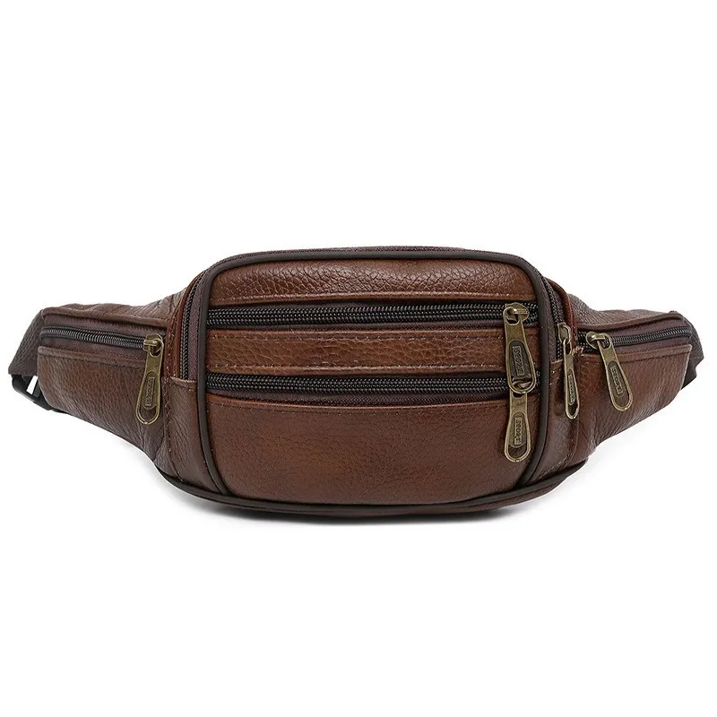 

Genuine Leather Waist Bag for Men Shoulder Purse Fashion Travel Fanny Pack Women Waist Pack Real Leather Change Phone Belt Bag