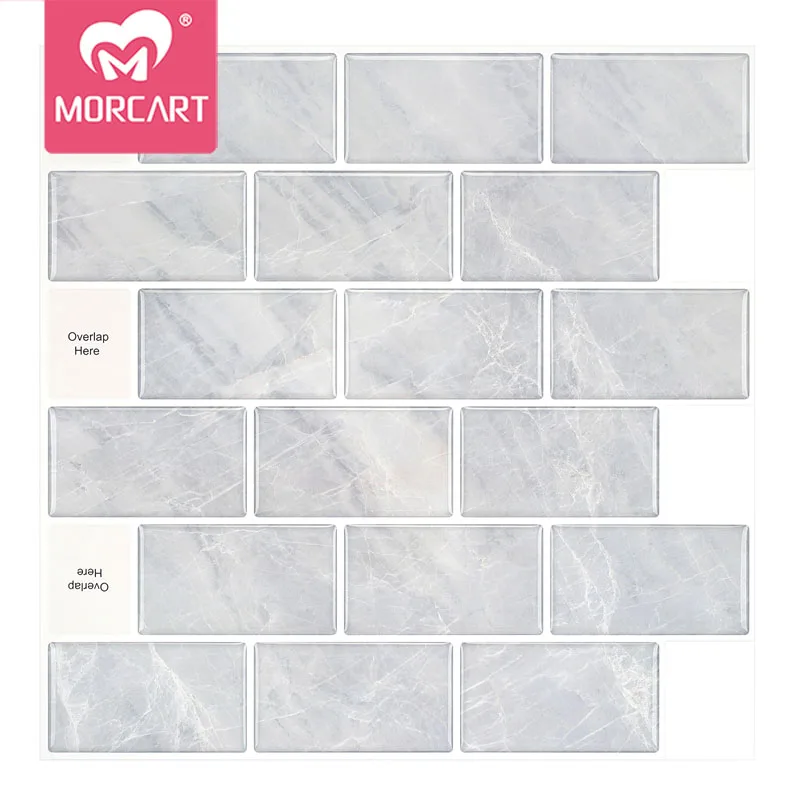 

MORCART 3D Tile Sticker White Subway Tiles Peel and Stick Tile Upgrade Thicker Design Stick Tiles Kitchen Backsplash Sticker