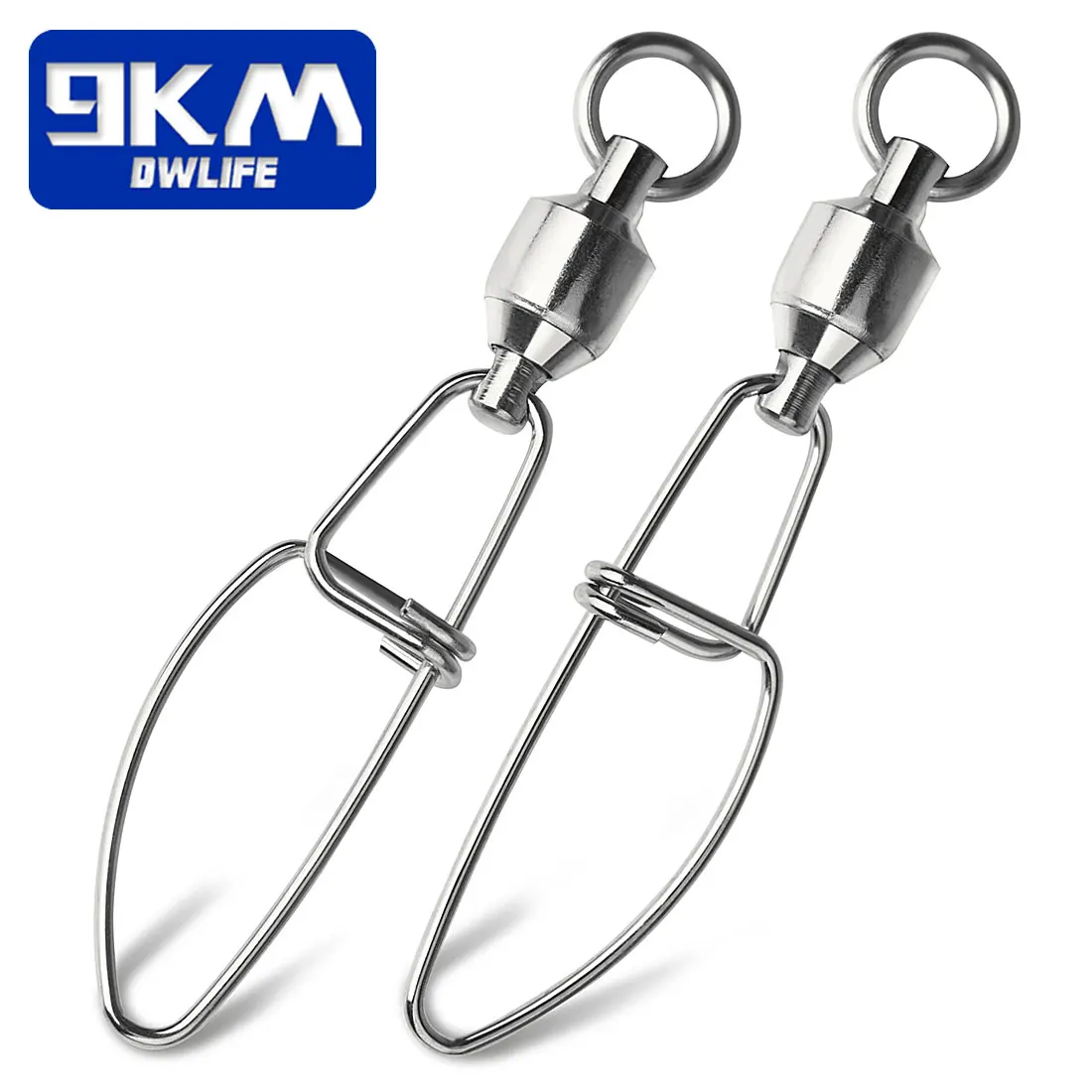 20~100Pcs Swivels Fishing Ball Bearing Rolling Interlock Snap Stainless Steel Fishing Swivels Connector #0-#8 Cross Lock Snap