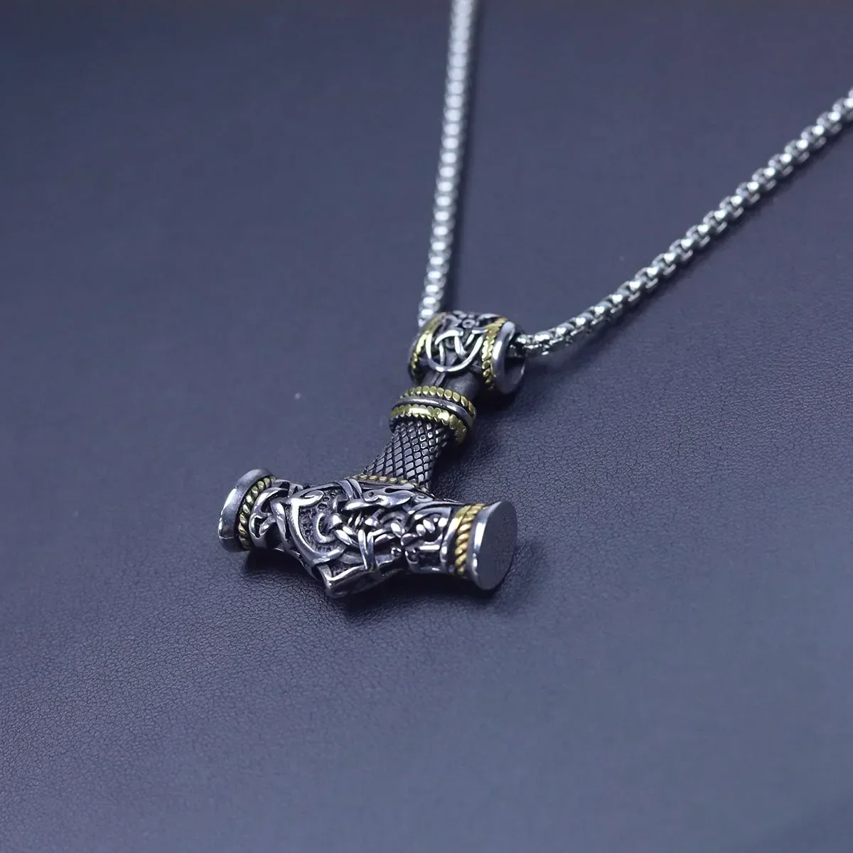 Ожерелье-талисман с молотом викингов для мужчин винтажный кулон-амулет Norse Mjolnir