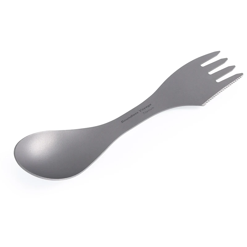 

Посуда для кемпинга Boundless Voyage Spork, портативная вилка для пикника на открытом воздухе, Титановая Ложка 3 в 1, столовая вилка из титана