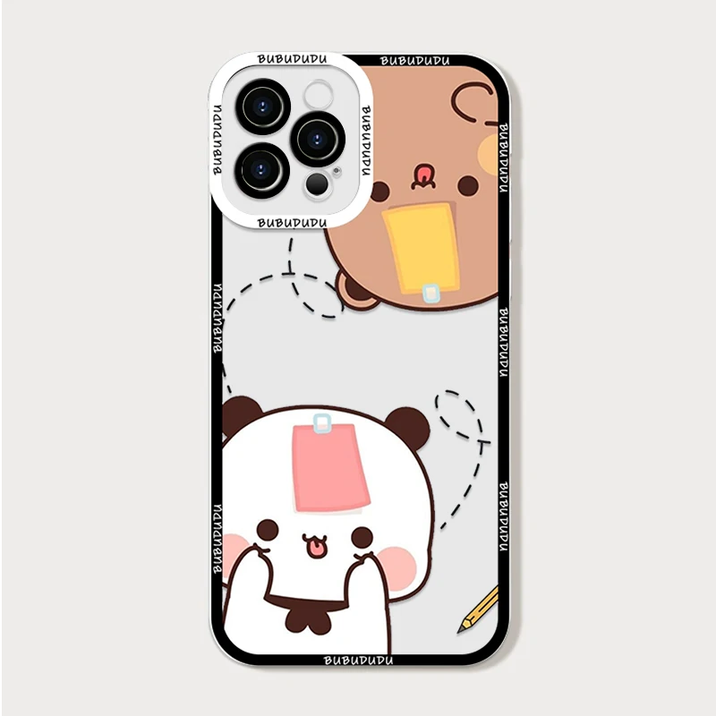 Фото Прозрачный чехол для телефона Cute BUBU DUDU Couple для Samsung Galaxy A55 A54 A53 A52 A73 A16 A36 A14 A13 5G Soft Cover Lovers Paired Fundas №5