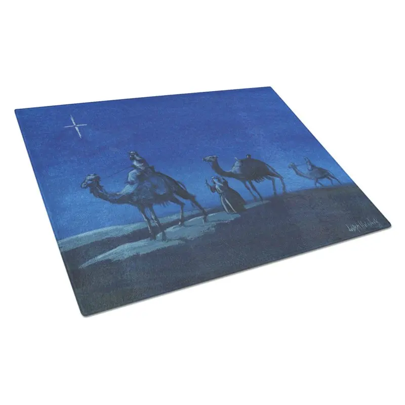 

Treasures PJH3001LCB Wise Men in Blue Glass Cutting Board Large , 12H x 16W, multicolor