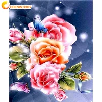 chenistory diy painting by numbers with frame landscape on canvas for adults kits drawing coloring by number flower decor gift