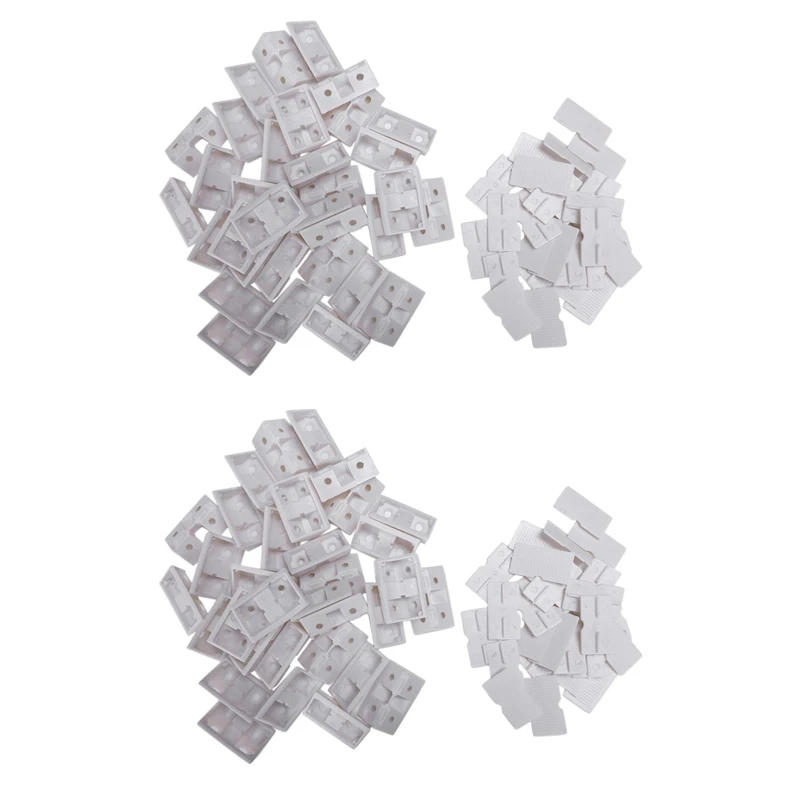 

60Pcs Shelf Cabinet 90 Degree Plastic Corner Braces Angle Brackets White