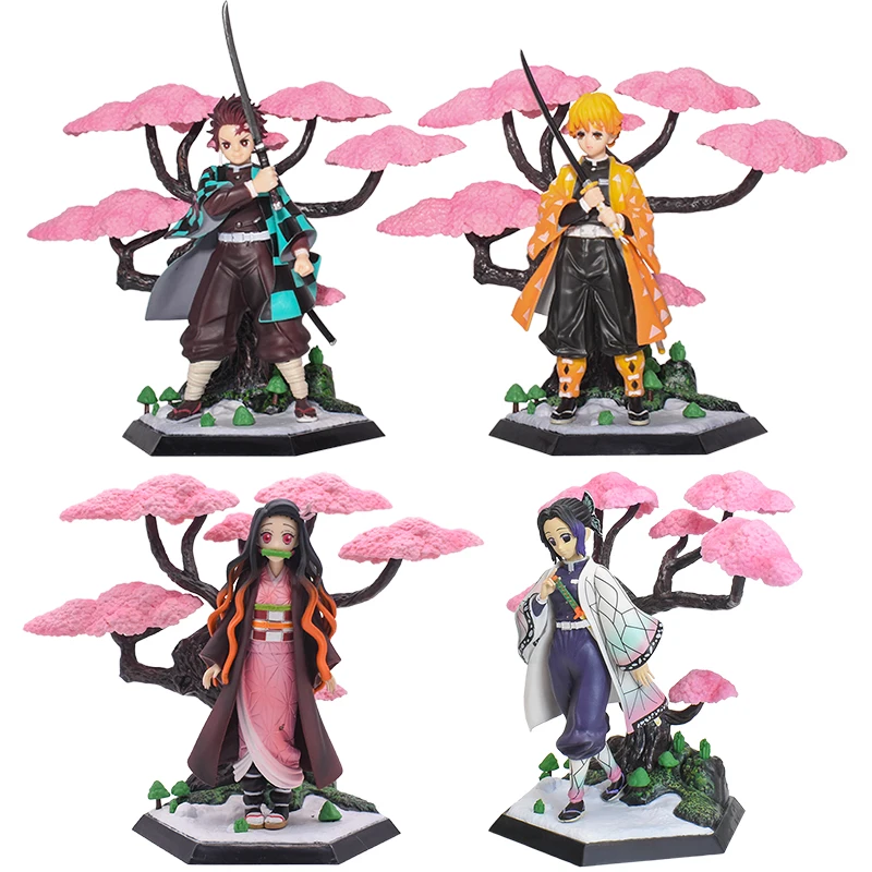 

Demon Slayer Figurine Sakura Scenes Kamado Tanjirou Agatsuma Zenitsu Nezuko Kochou Shinobu Action Figure Toys Gifts for Kids