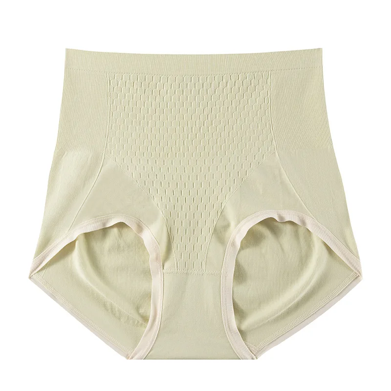 Honeycomb Design High Waist Tummy Control Underpants Ladies Stretch Comfortable Skin-friendly Breathable Cotton Bottom Crotch