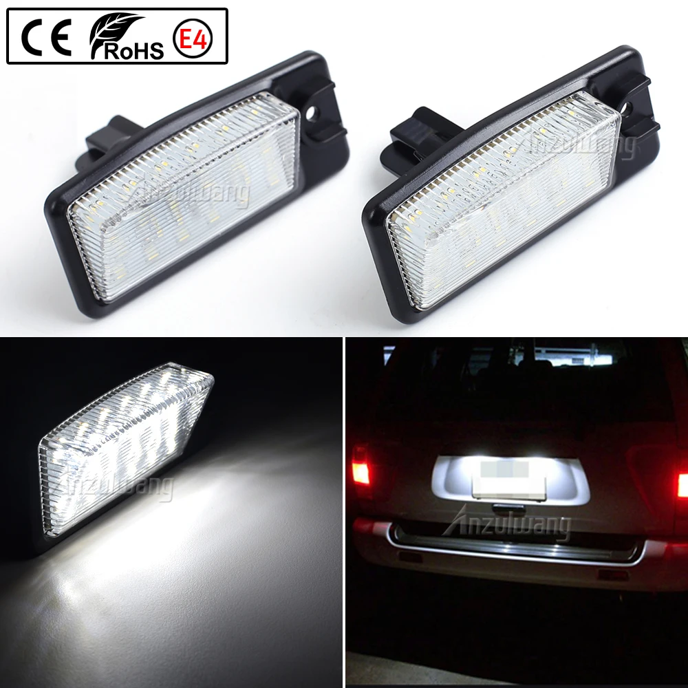 2Pcs Car LED License Number Plate Light Lamps For Nissan X-Trail T32 Maxima Rogue NV1500 NV2500 NV3500 Murano Altima