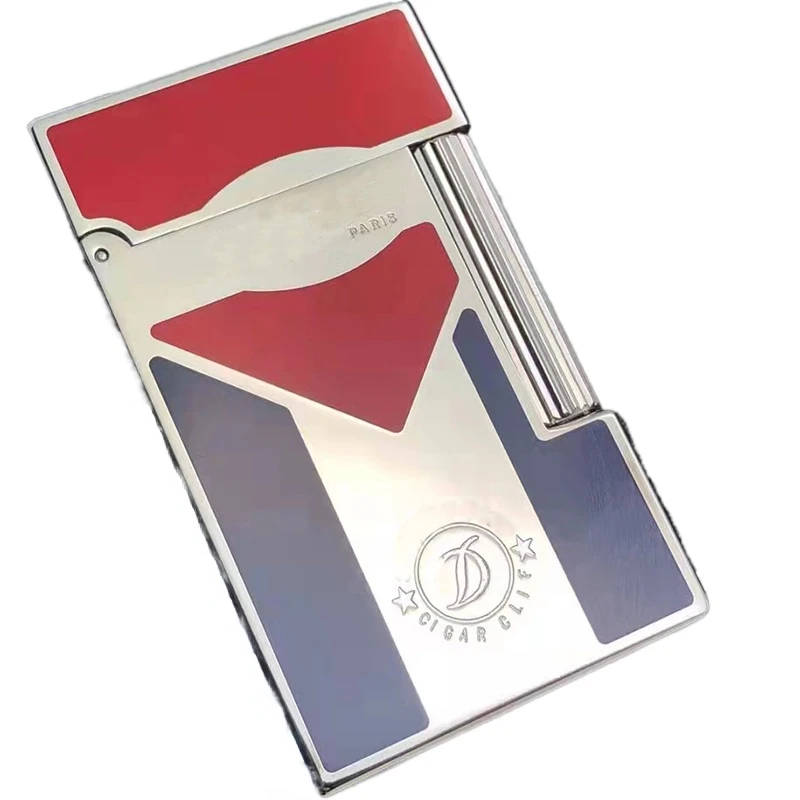 

Необычная латунная Бутановая газовая зажигалка с лаковым узором в виде кубинского флага, новая коллекция для курения