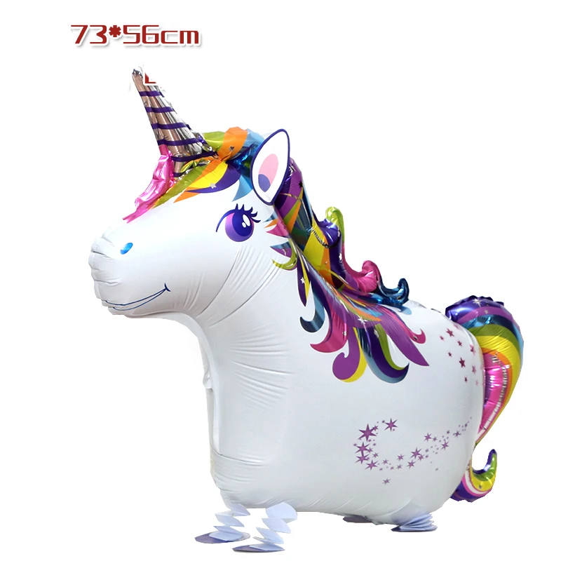 3D лось альпака медведь фольгированные воздушные шары ходячие радужные цвета