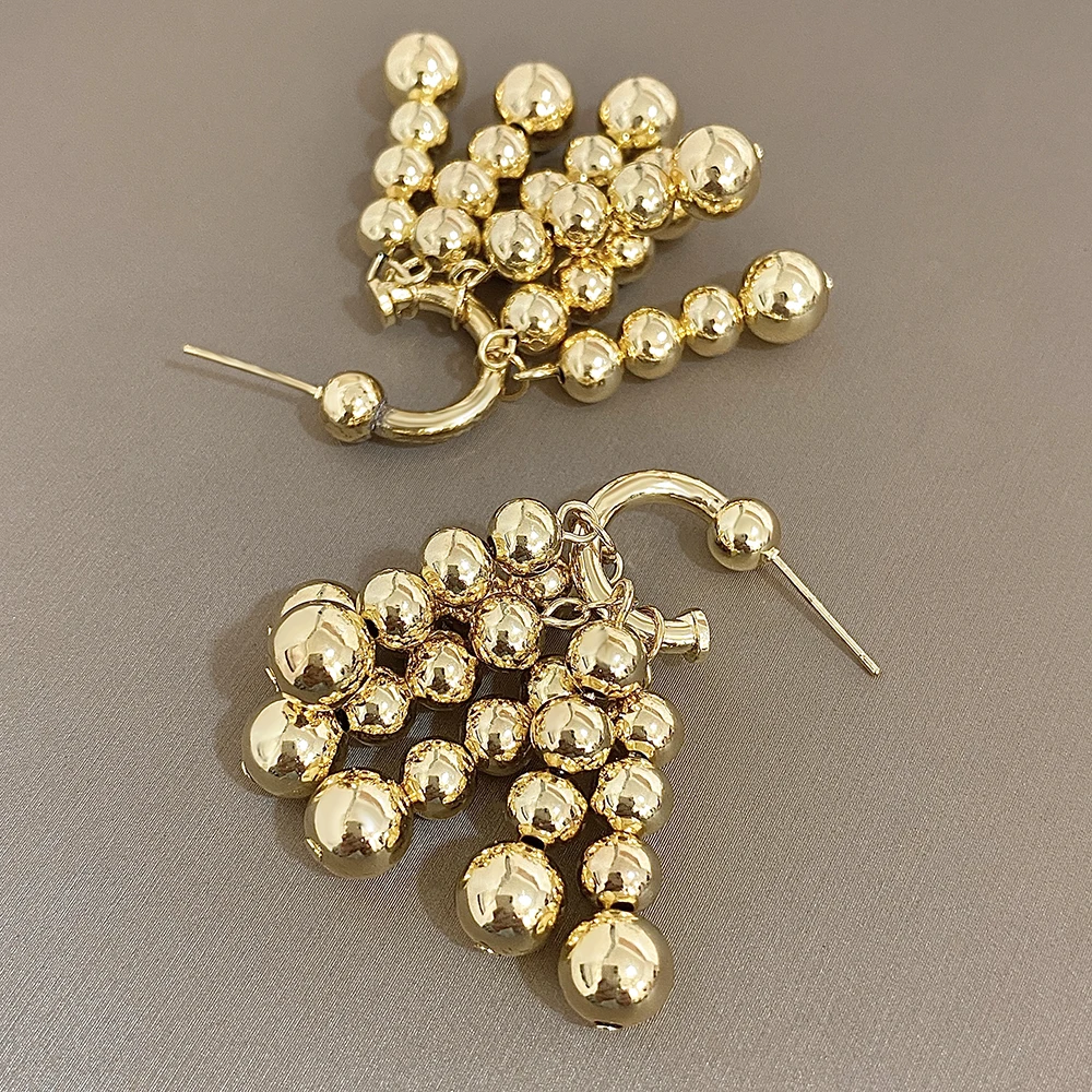 Greatera Personality Light Роскошные маленькие водопадные металлические серьги золотого