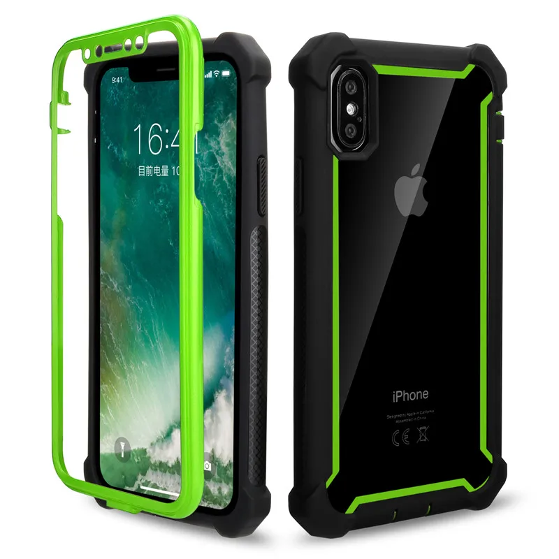 

Heavy Duty Shockproof Phone Case For iPhone 13 12 11 Pro Max X XR XS Max SE 2 6 6S 7 8 Plus 5 Soft TPU+PC Transparent Back Cover