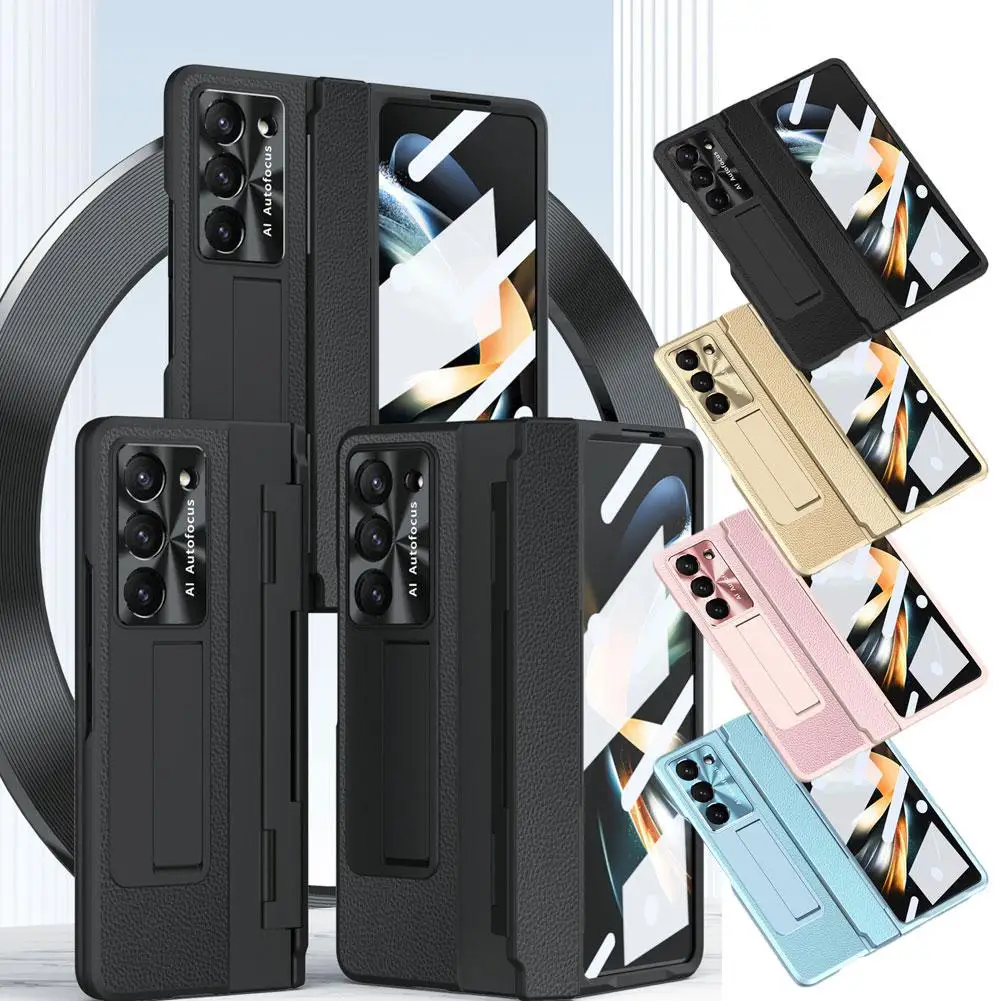 

Leveling Hinge Folding Shell For Samsung Z Fold5 Full Protector Kickstand Z Fold 3 Shockproof Cover I2L8