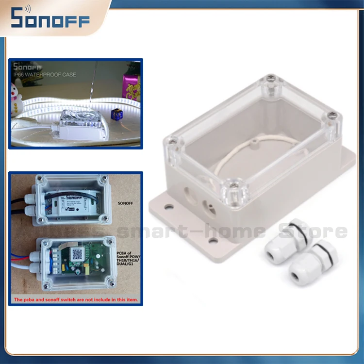 

SONOFF IP66 Waterproof Cover Case Junction Box Water-resistant Shell Box Waterproof Case For Sonoff Basic/RF/Pow/Dual/TH10/TH16