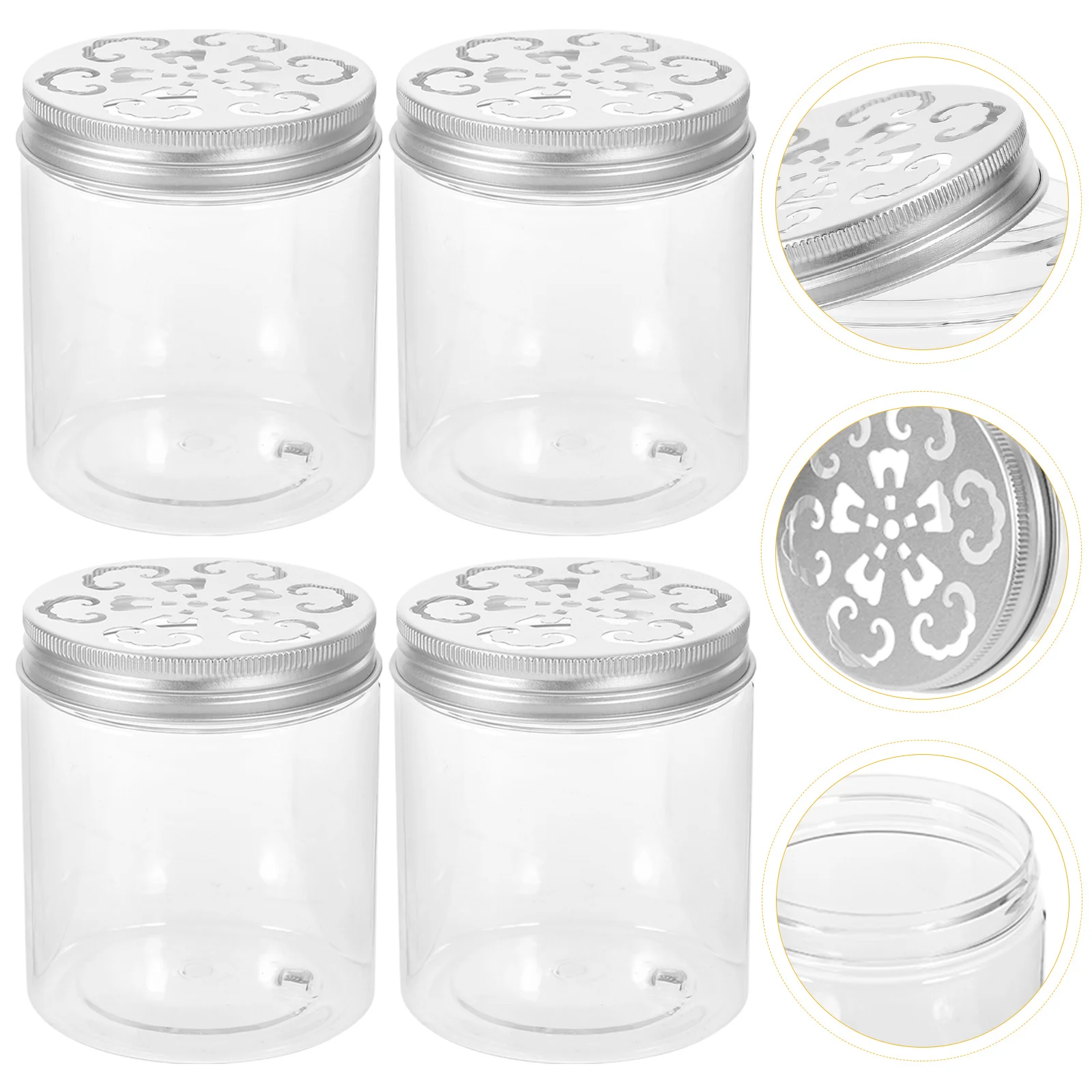 

6pcs Food Jar Round Jar Small Food Storage Container Tea Sugar Transparent Organizer