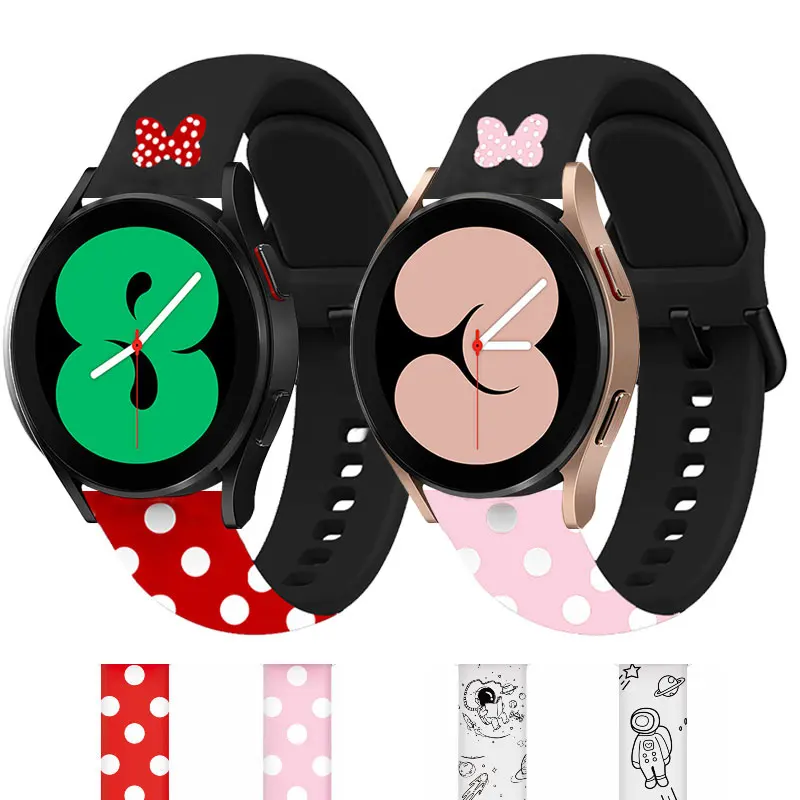 

Ремешок силиконовый для Samsung Galaxy Watch 4, браслет для Samsung Active 2 с принтом Gear S3, 40 мм 44 мм, 3 ремешка