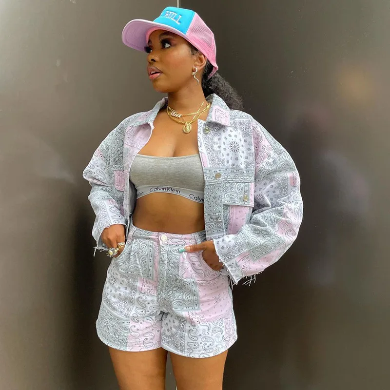 

Женский Повседневный костюм из двух предметов, топ с отложным воротником и шорты с длинным рукавом, облегающий спортивный костюм, весна-осе...