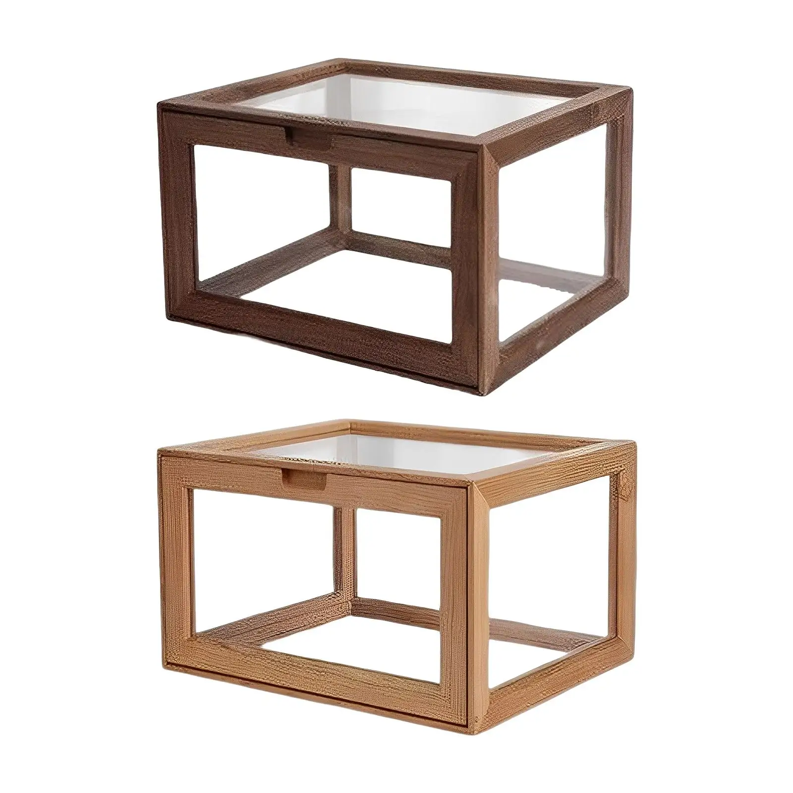 

Glass Display Case Space Saving Transparent Dollhouse Display Box for Office