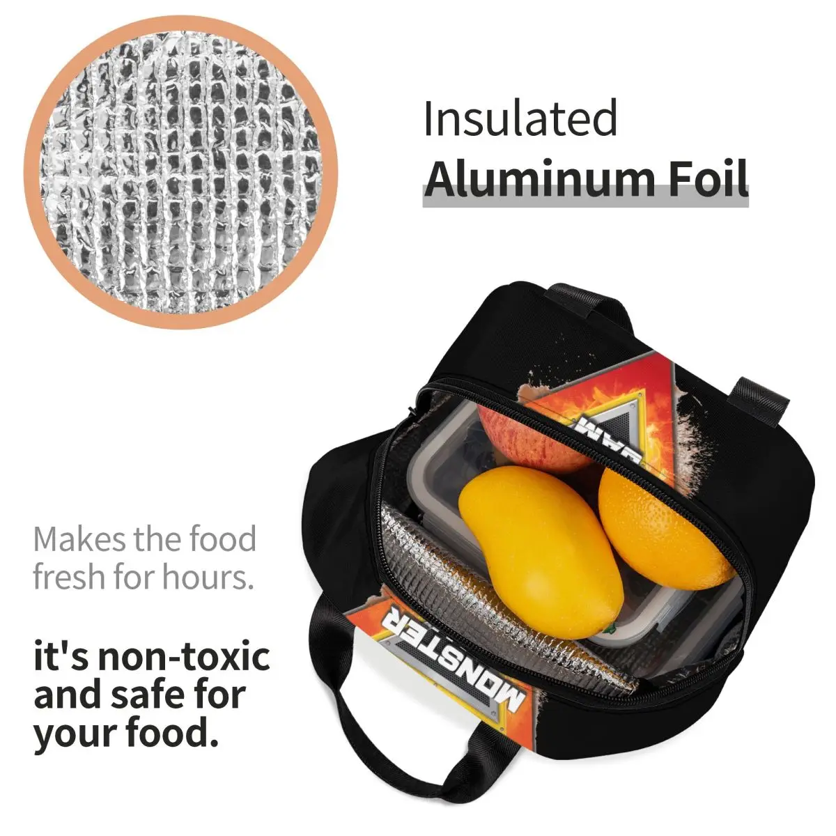 Монстр-джем грузовик Мотоспорт Мотогонки Изолированные сумки для ланча