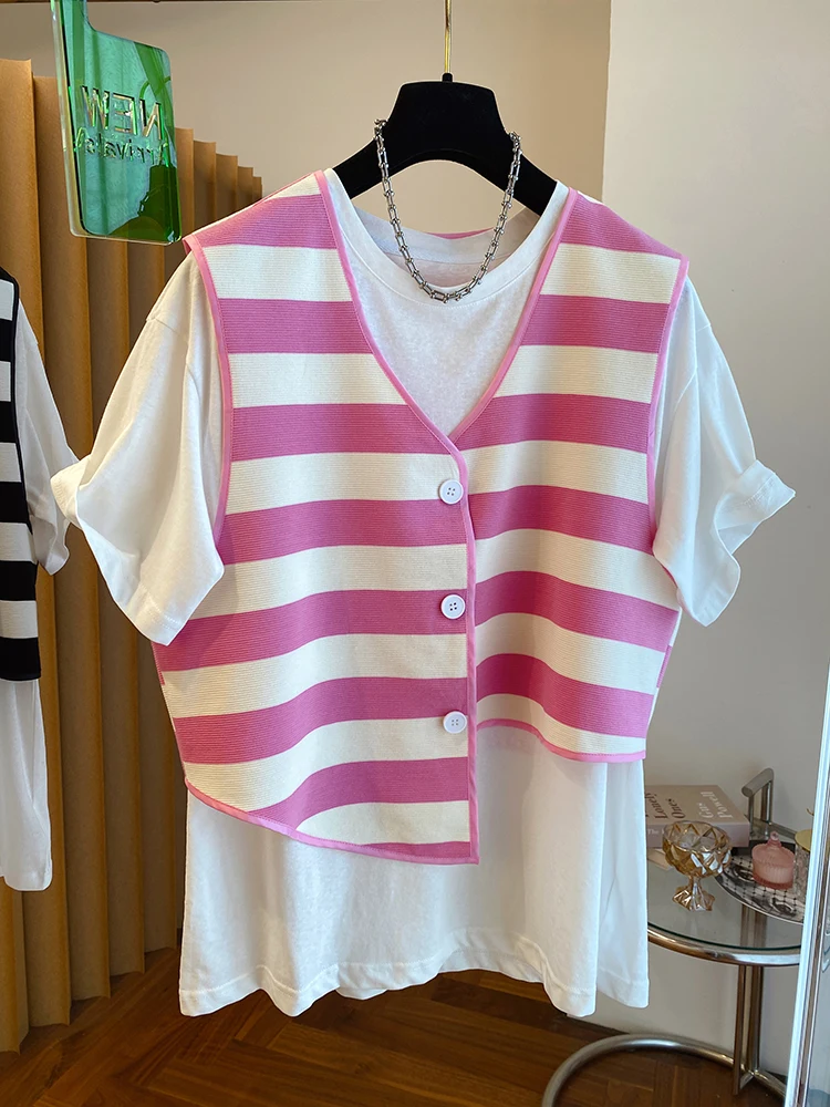 Новинка 2024 свободная повседневная футболка модные топы с круглым вырезом и