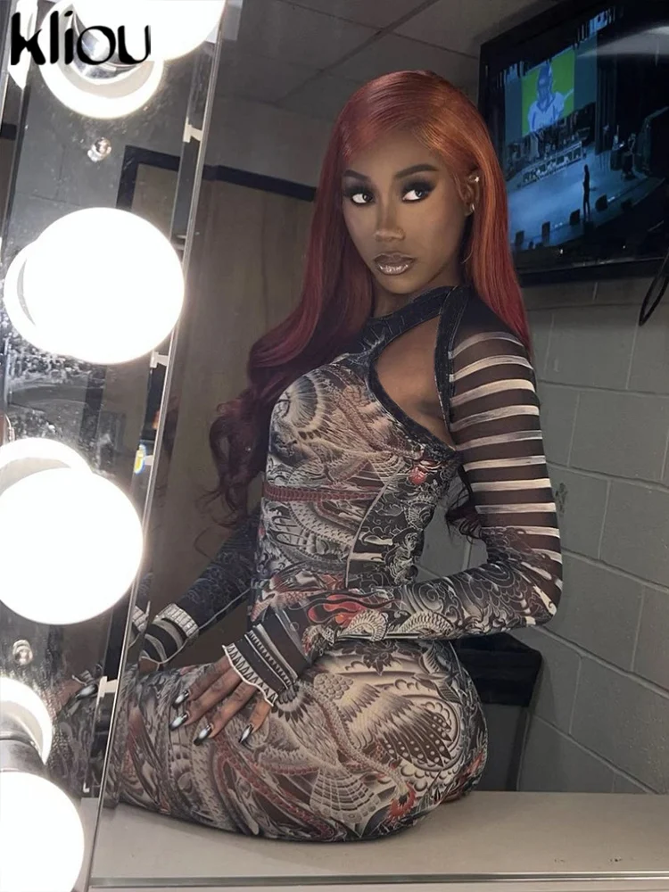 Kliou/Осенняя женская уличная одежда комплект из трех предметов K23S37801 полосатая