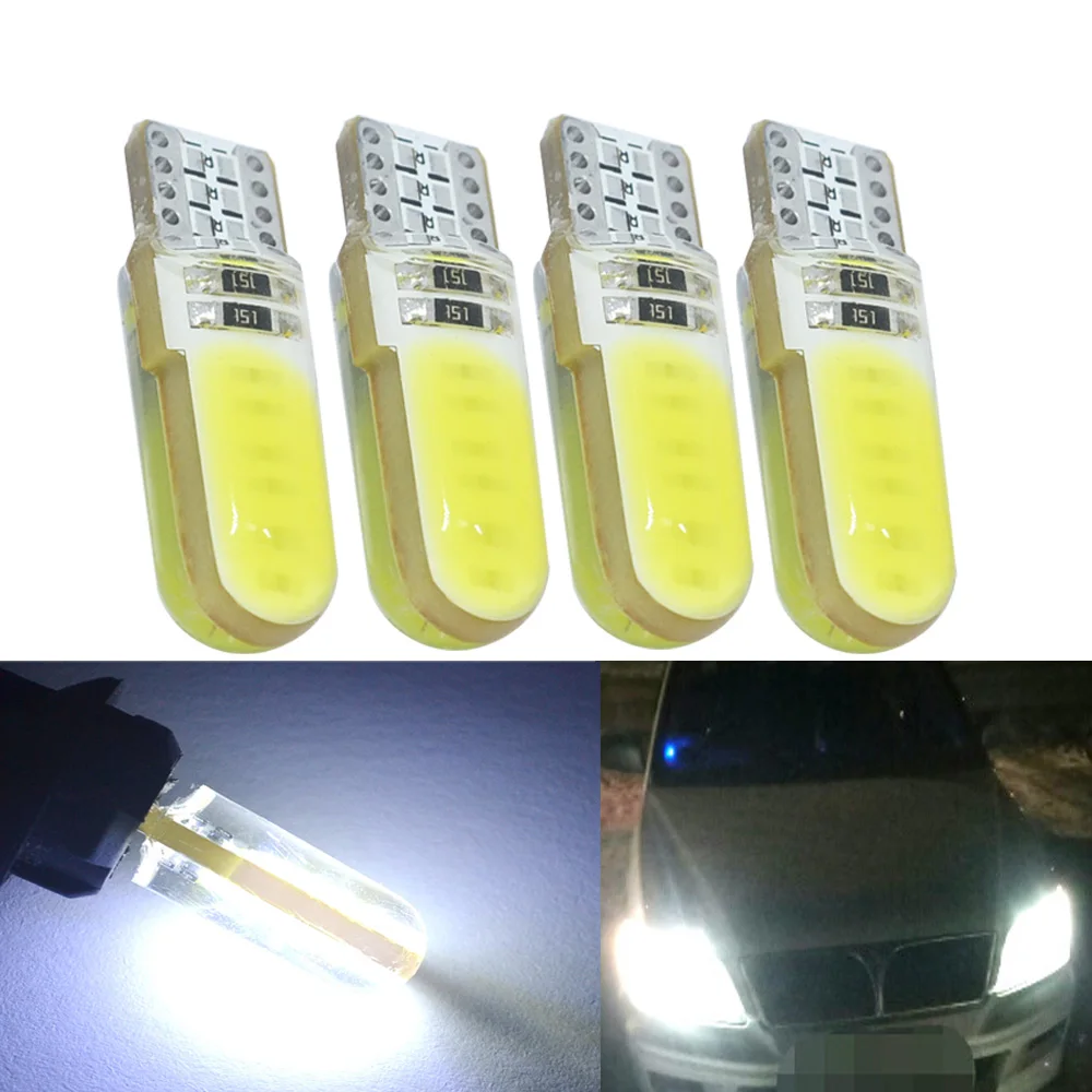 

10X 2SMD LED W5W T10 194 168 COB Led Parking Bulb Auto Wedge Clearance Lamp Silica Bright White License Light Bulbs Lada DC 12V