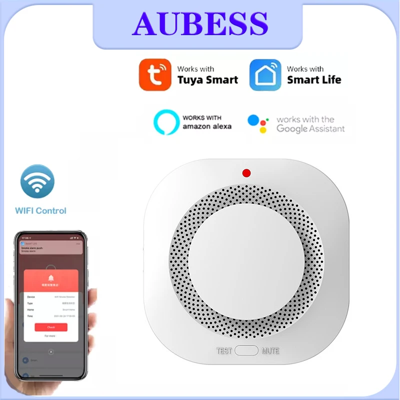 

Tuya Smart WiFi Smoke Detector Smoke House Combination Fire Sensor Home Security System Firefighters Smoke Alarm Fire Protection