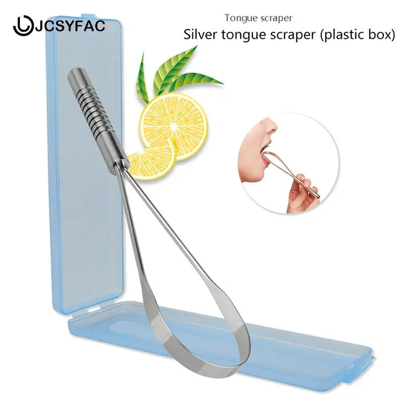 

1PCS Stainless Steel Tongue Scraper Metal Tongue Oral Hygiene Scrapper Cleaning Tools Fresh Breath Cleaning Coated Toothbrush