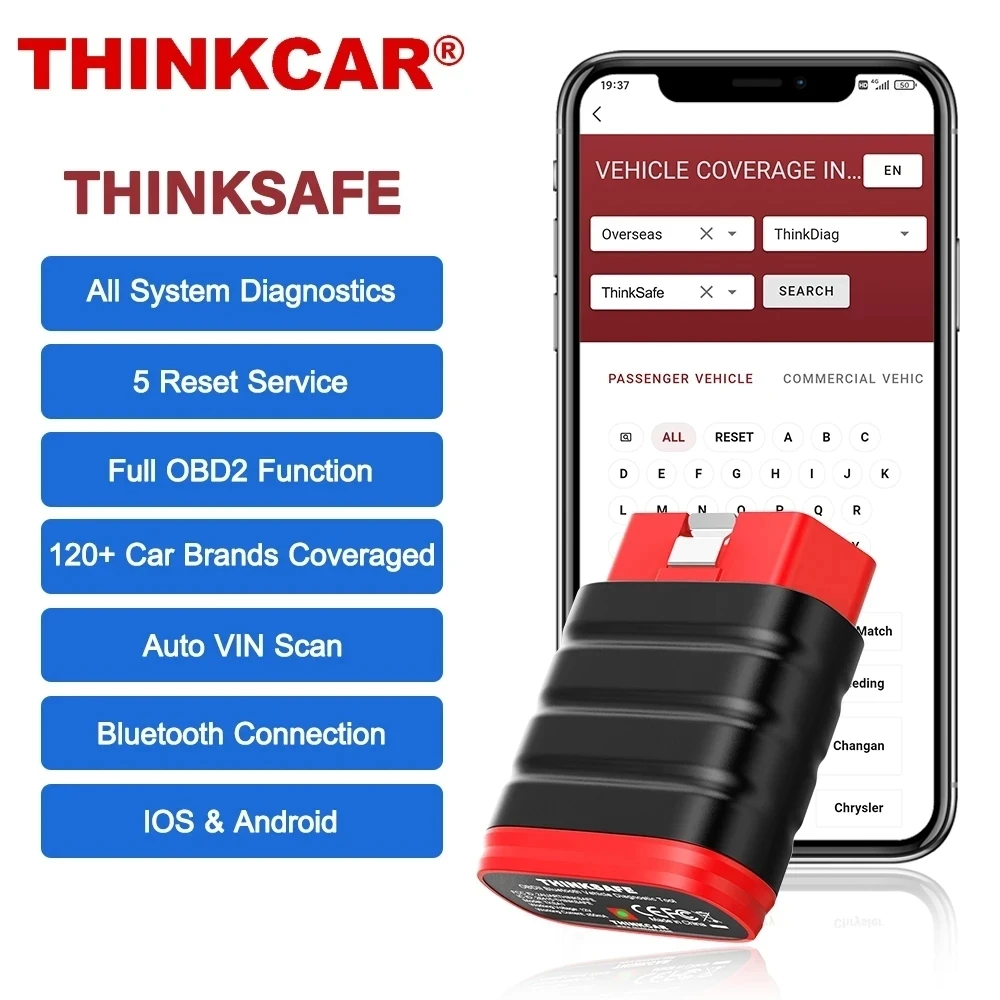 THINKCAR THINKSAFE Bluetooth OBD2 автомобильный сканер полная система диагностический