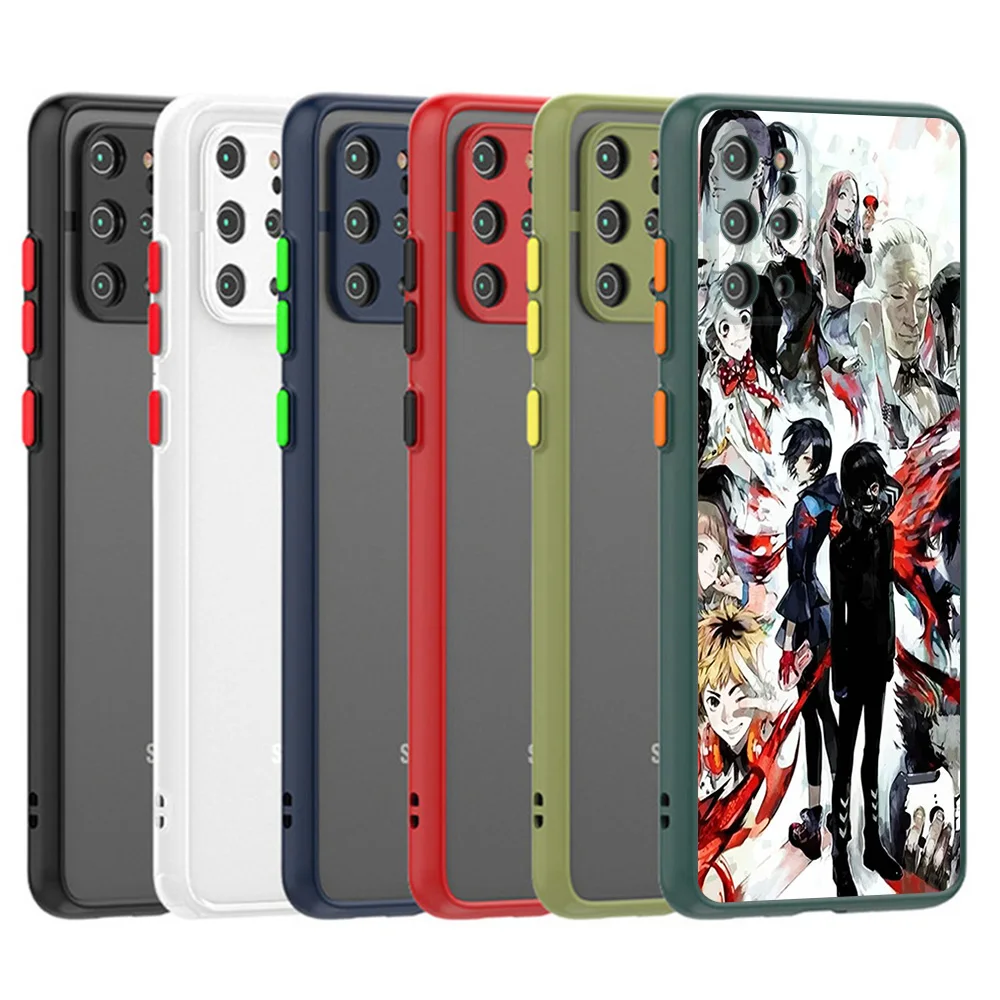 Полупрозрачный чехол для телефона Skin Feel Samsung S25 S22 Note20 S20 S21 S23 S24 S10 A16 Tokyo Ghoul JUZO SUZUYA