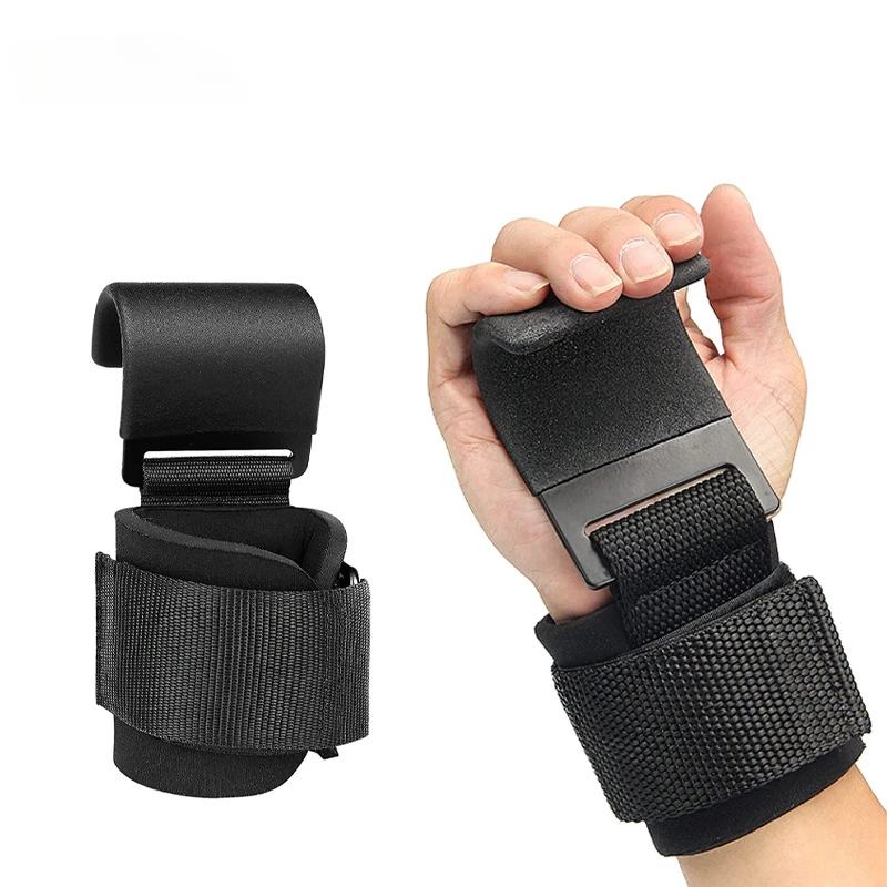 

Weight Lifting Hook Grips with Wrist Wraps Hand-Bar Wrist Strap Gym Fitness Hook Weight Strap Pull-Ups Power Lifting Gloves