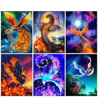 full drills 5d diy diamond painting abstract colorful phoenix mosaic paint pictures of rhinestone handmade adults crafts