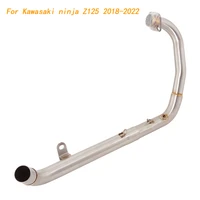 slip on motorcycle front connect tube head link pipe stainless steel exhaust system for kawasaki ninja z125 2018 2022