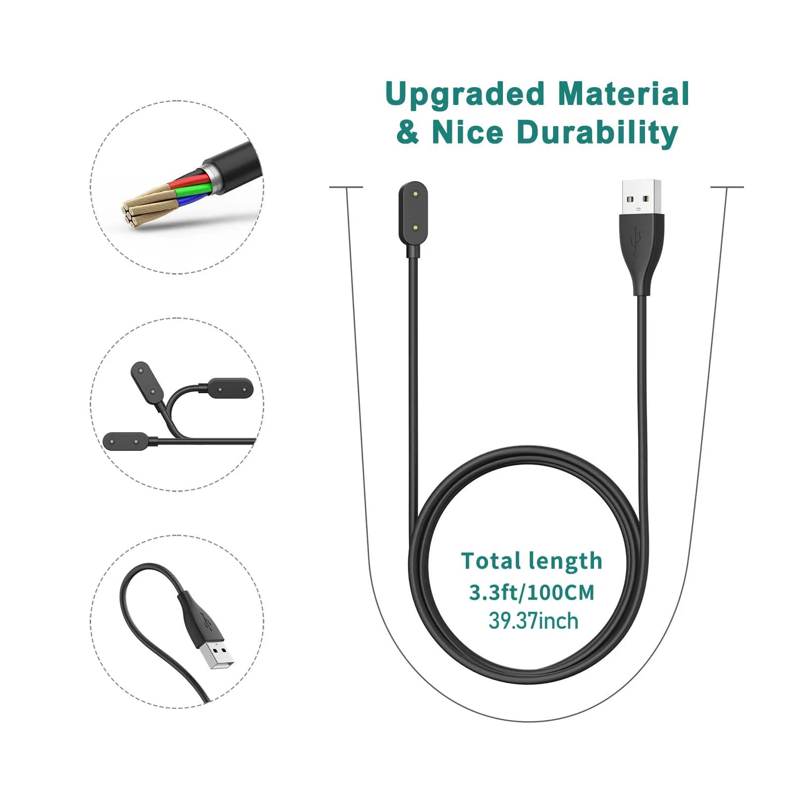 Зарядное устройство для умных часов с USB-кабелем зарядки Huawei Watch Fit 2/new/mini Band 8/7/6 Pro