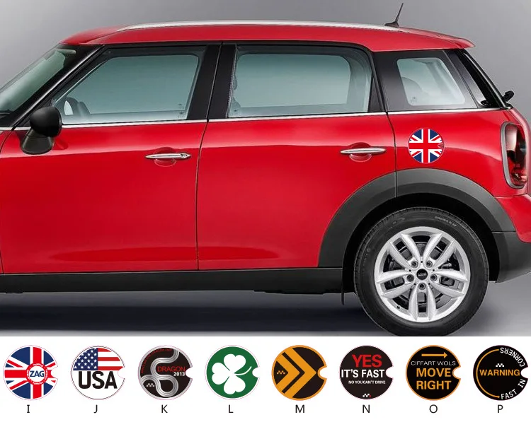 

Applicable to mini cooper fuel tank cap sticker Gas Fuel Tank Cap Stickers Cover Car Sticker Decals PVC Car Styling 1pcs 16CM