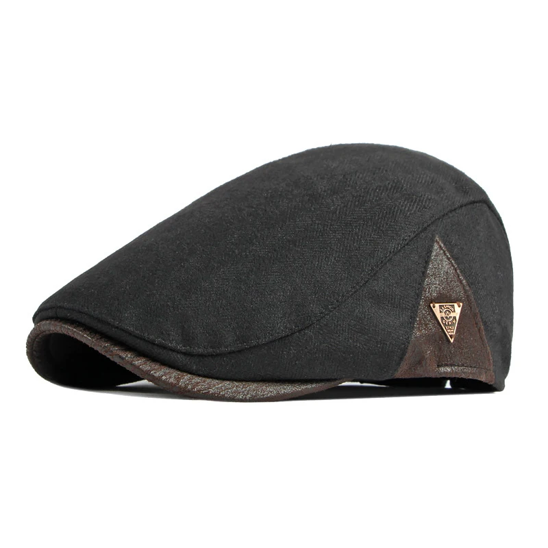 

Fashion Autumn Beret Hat Men Retro Newsboy Ivy Flat Cap Herringbone Duckbill Hat Painter Adjustable Gatsby Driving Cabbie Cap