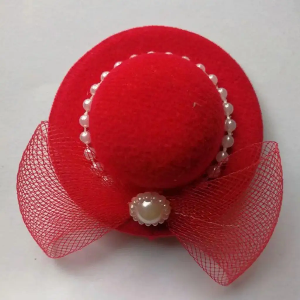 

6 Pieces Vintage Bowler Hat Cap w/ Bow For 28-30cm Dolls Clothes Outfit AccsBowknot