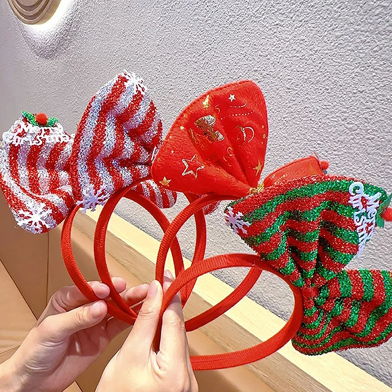 2024 детская повязка на голову Рождество косплей мультяшный лось снежинка бант для