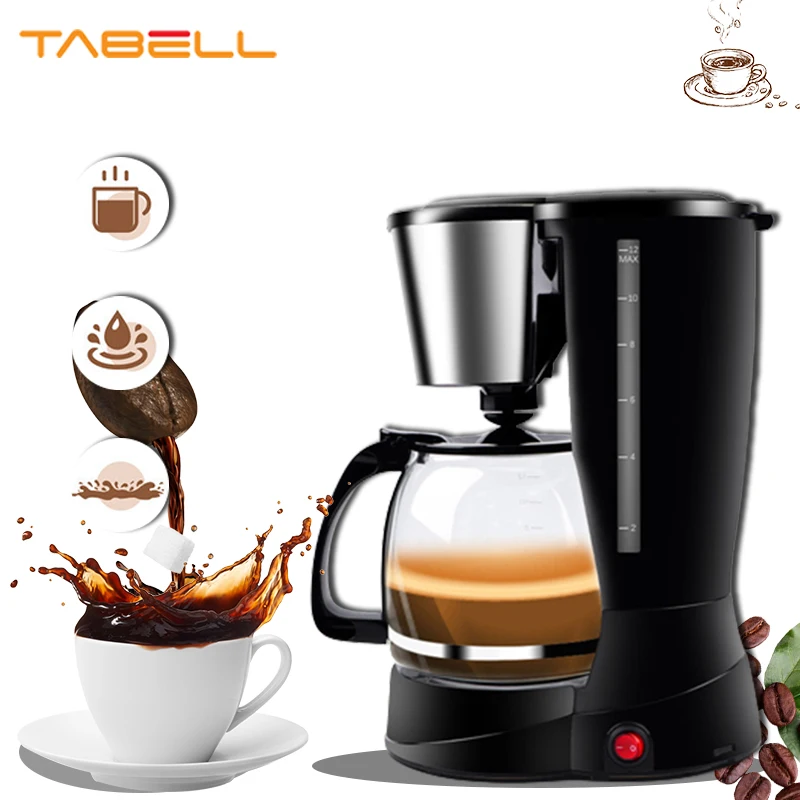 

TABELL Portable Drip Coffee Maker Extraction Coffee Machine American Semi-Automatic Coffee Maker Office Home Kitchen Appliances