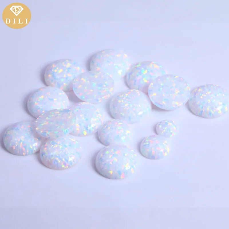 500 шт./партия синтетический белый опал 1 25-10 мм