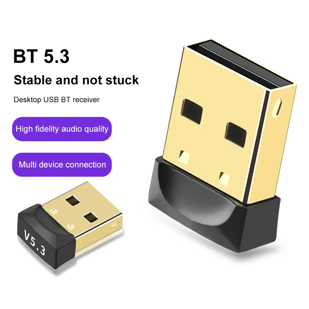 Портативный USB-адаптер 3 Мбит/с, Bluetooth-совместимый музыкальный аудиоприемник 5,3, передатчик с поддержкой Windows 7/win8.1/win10/11