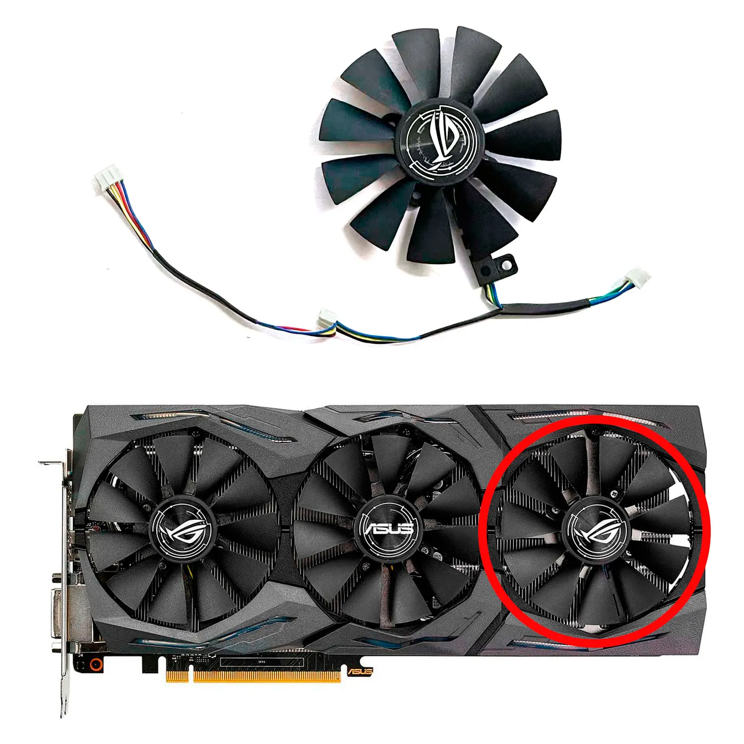 Фото Новый сменный вентилятор для видеокарты ASUS GeForce GTX 1070 1070ti 1080 1080ti ROG STRIX T129215SU/T129215SM №5