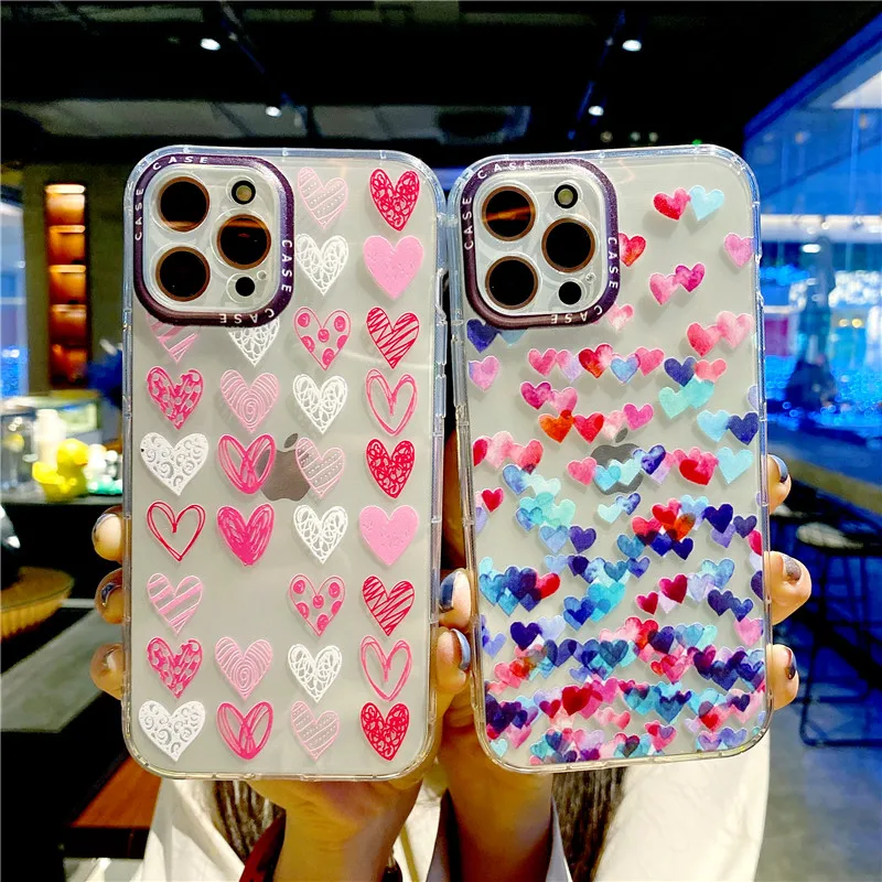 Love Heart Cover Cases for Samsung Galaxy S9Plus S10 S10plus S20FE S20 S21 S30 Plus Note20 Ultra A32 A52 A72 5G Silicone Case