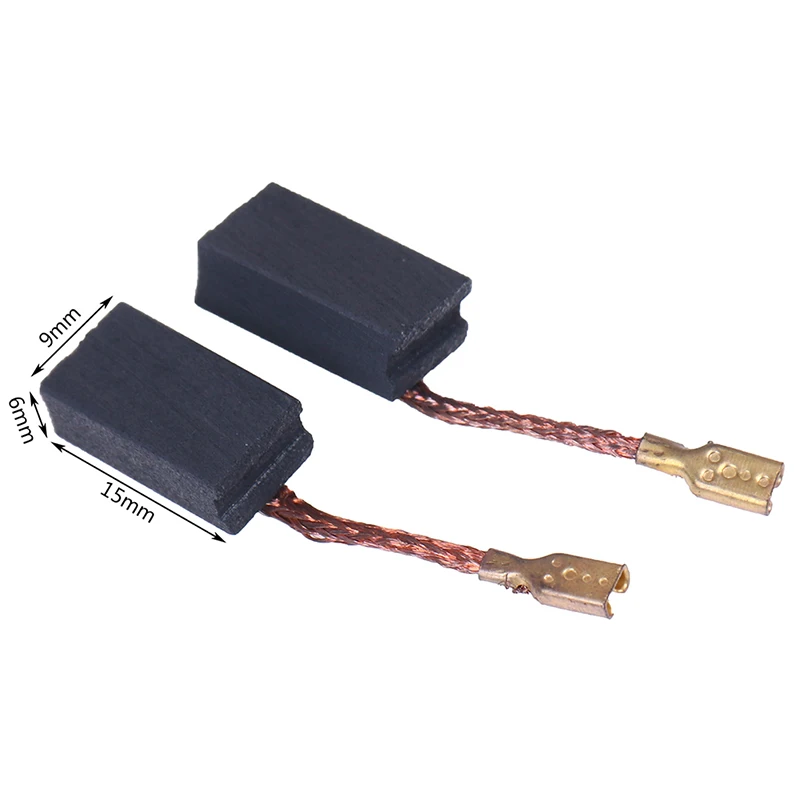 

Угольная щетка для угловой шлифовальной машины 2 шт./лот, запасные части для угловой шлифовальной машины, сменные угольные щетки 6 мм x 9 мм x 15 ...