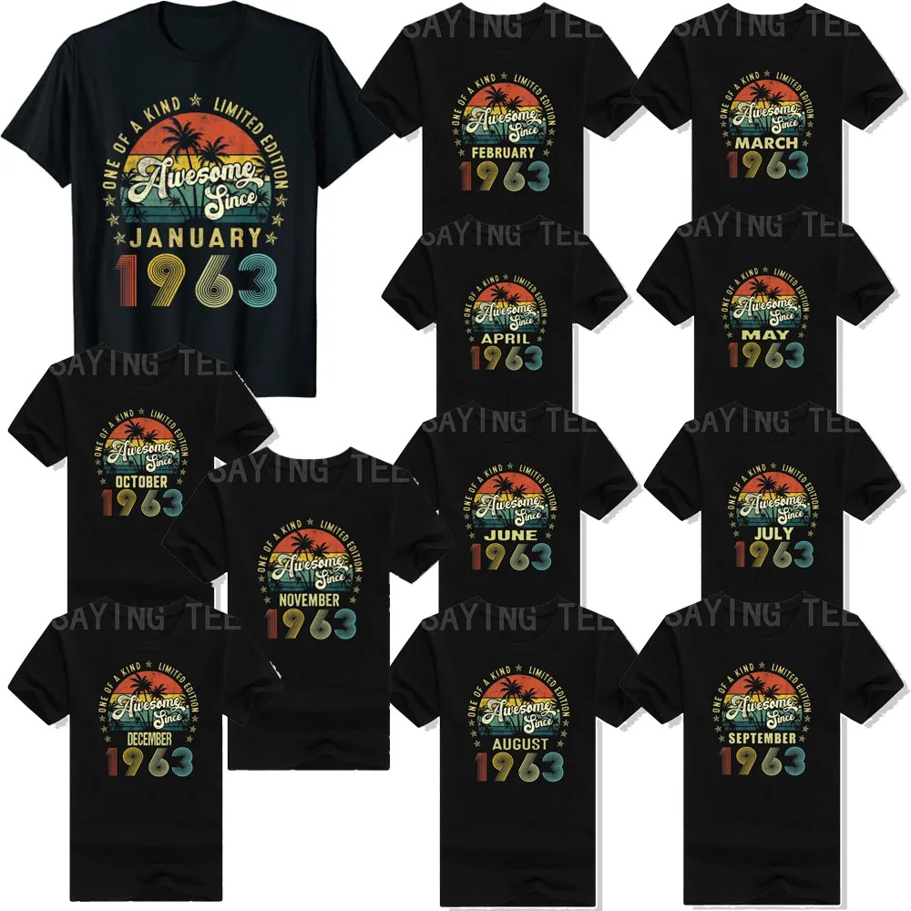 

Awesome Since 1963 60 Years Old 60th Birthday Gifts T-Shirt Classical Legend Since 1963 Graphic Tee Tops Born In 1963 Clothes