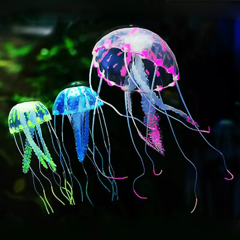 

Artificial Aquarium Jellyfish Ornament Decor Glowing Effect Fish Tank Decoration Aquatic Pet Supplies Home Aquarium Accessories